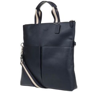 Coach Charles Foldover Tote in Midnight Blue